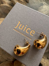 14ct Gold Plated Stainless Steel Pear Hoop Earring