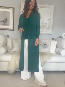  Italian Knitwear Long Cardigan - Emerald Green