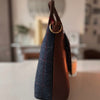 Harris Tweed & Leather Grab Bag - Navy & Tan