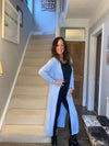 Italian Knitwear Long Cardigan - Light Cornflower