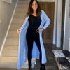 Italian Knitwear Long Cardigan - Light Cornflower