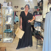 Silk & Viscose Maxi Dress - BLACK