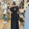 Silk & Viscose Maxi Dress - BLACK