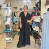 Silk & Viscose Maxi Dress - BLACK