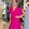 Silk & Viscose Maxi Dress - CERISE