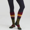 Merino Wool Socks Full Length - Berry Stripes