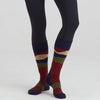 Merino Wool Socks Full Length - Navy Stripes