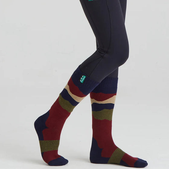 Merino Wool Socks Full Length - Navy Stripes