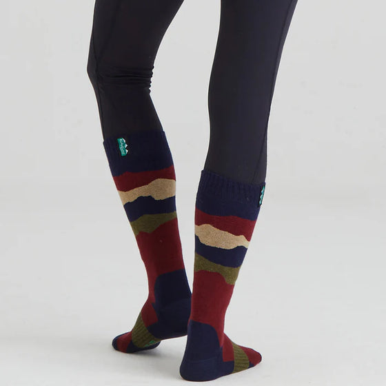 Merino Wool Socks Full Length - Navy Stripes