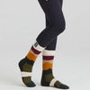 Merino Wool Socks Mid Length - Berry Stripes
