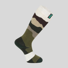  Merino Wool Socks Full Length - Olive Stripes