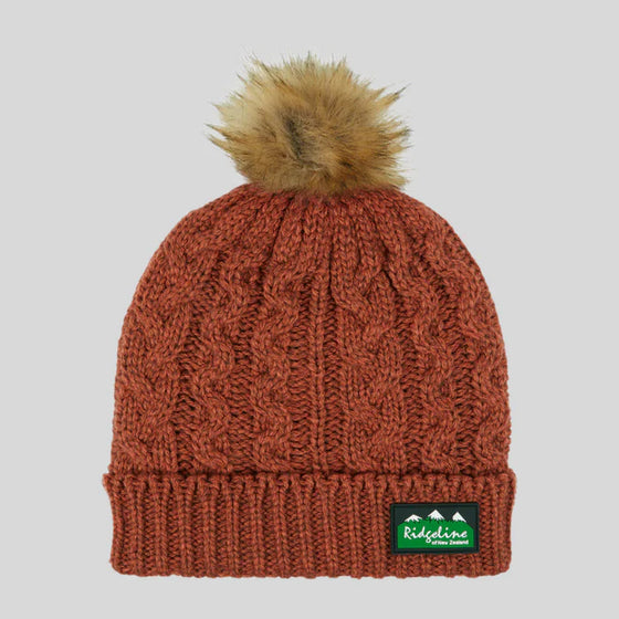 Nordic Fleck Bobble Hat - RUSSET