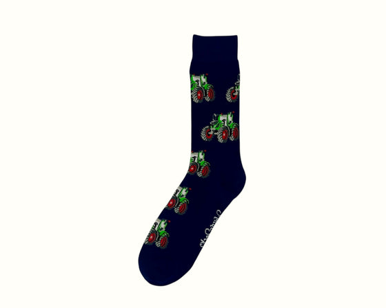 Dark Green Tractor Socks  - Adult