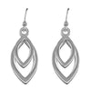 Sterling Silver Double Open marquis hook-in Drop Earring