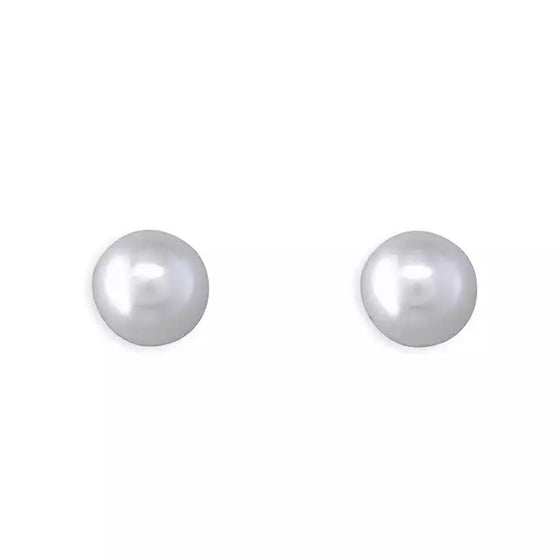 Sterling Silver Simulated Pearl Stud Earring