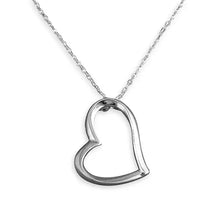  Sterling Silver Open Heart Necklace