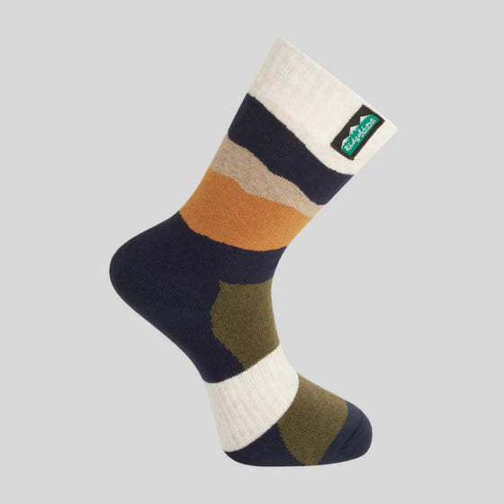 Merino Wool Socks Mid Length - Navy Stripes
