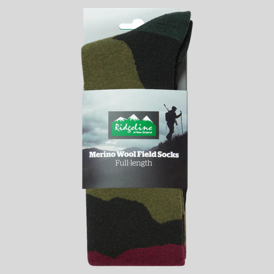 Merino Wool Socks Full Length - Berry Stripes