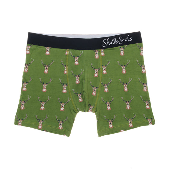 Mens Gamekeeper Green Stag Boxers