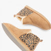 Annie Sheepskin Slippers with Leopard Print