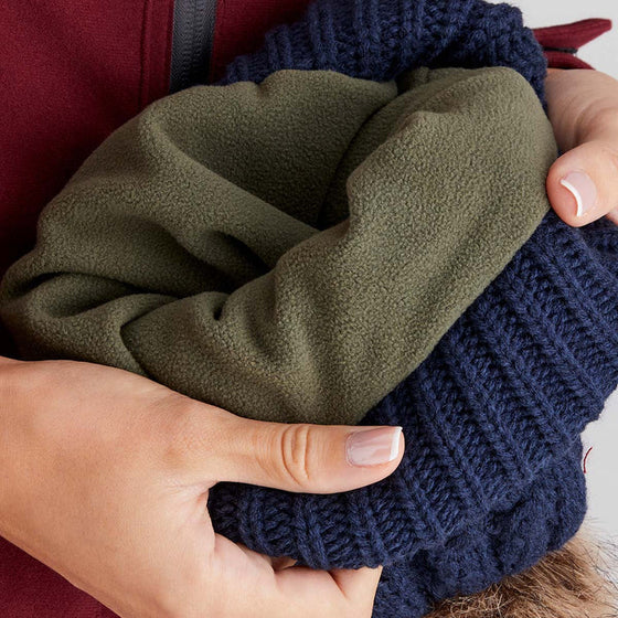 Nordic Fleck Bobble Hat - Navy