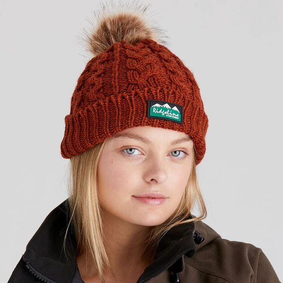 Nordic Fleck Bobble Hat - RUSSET