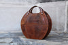 Handmade Womens Leather Handbag Shoulder Bag Round Tote