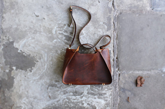 Handmade Womens Leather Handbag Shoulder Bag Small Tote & Wallet