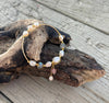 14ct Gold Plated Fresh Water Pearl Moonstone Elastic Bracele