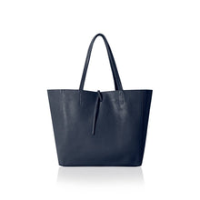  Italian Handmade Genuine Leather Oversized Tote Bag - NAVY