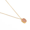Handmade October Birthstone Rose Quartz Collet Set Necklaces