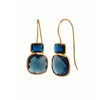 London Blue Topaz With Iolite Stone Gold Plated Earring