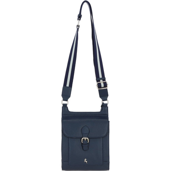 Leather Crossbody - Navy