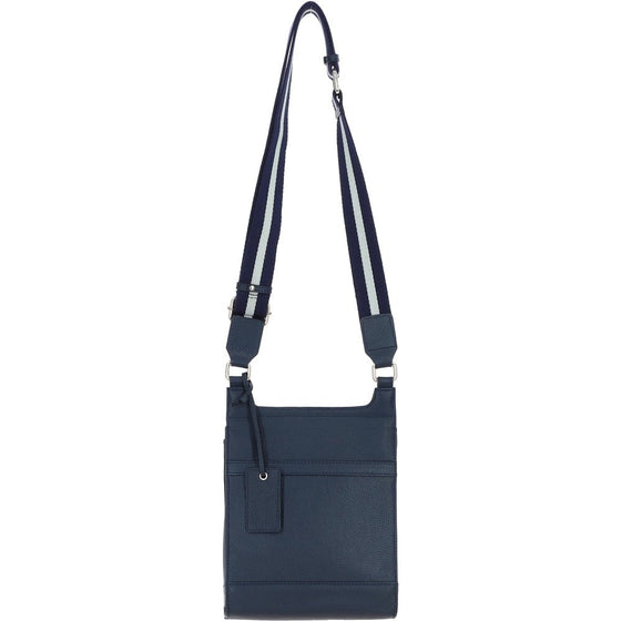 Leather Crossbody - Navy