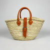 Mini French Market Basket Leather Buckle Straw Bag