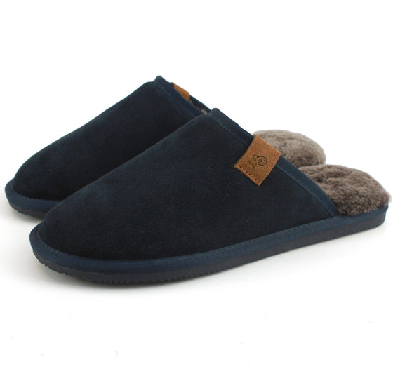 Ellis Mens Sheepskin Lined Slipper Mule