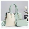 Two Tone Vegan Tote Bag with Pouch Purse - MINT