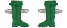  Green Wellington Boots Rhodium Plated Cufflinks