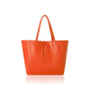 Italian Handmade Genuine Leather Oversized Tote Bag - ORANGE