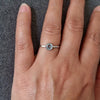 Solitaire 6mm Round Blue Topaz Ring | Hammered 925 Silver