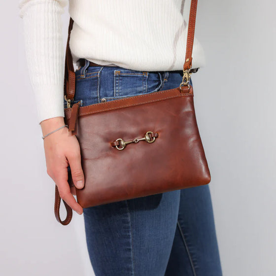 Charlton Bit Clutch Bag- Cognac