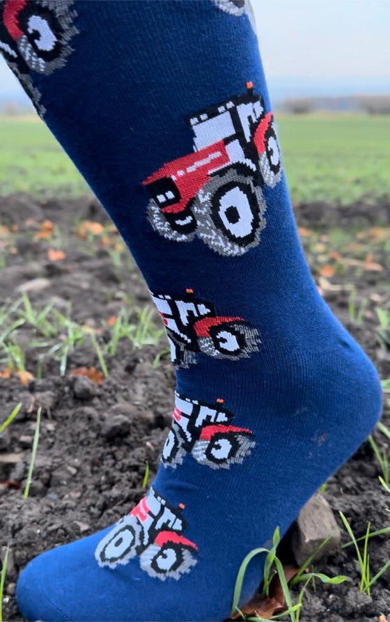 Red Tractor Socks  - Adult