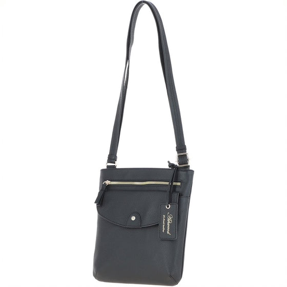 Leather Crossbody Handbag - Black