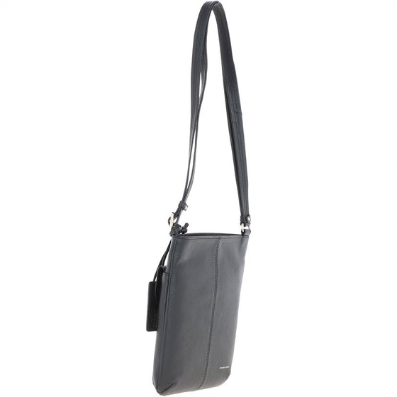 Leather Crossbody Handbag - Black