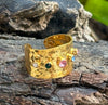 18ct Gold Plated Multi Colour Cubic Zirconia Adjustable Ring