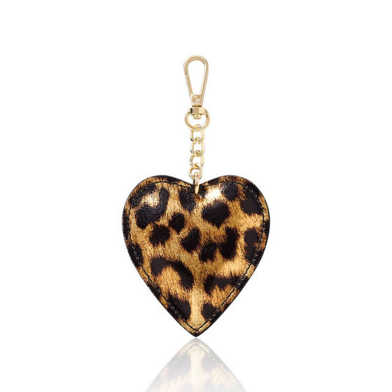 Italian Handmade Genuine Leather Heart Keyring Keychain