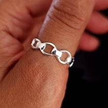  Horse Bit Snaffle Equestrian Sterling Silver Ring