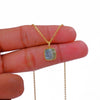 Raw Aquamarine Square Necklace March Birthstone Necklaces