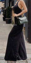 Italian Genuine Leather Coco Croc-Embossed Crossbody Bag - Dark Chocolate