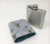 6oz Harris Tweed Hip Flask - Blue Herringbone - HT05